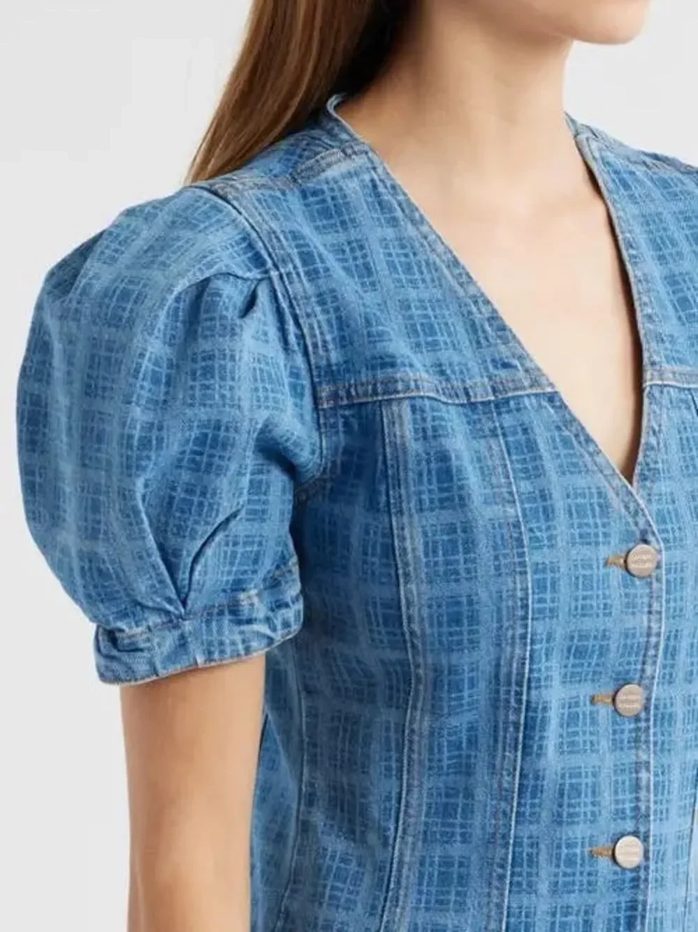 Free People x Damson Madder Adeline Puff-Sleeve Mini Dress